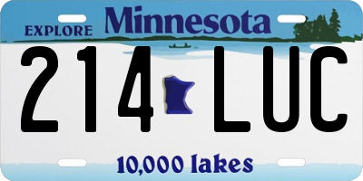MN license plate 214LUC