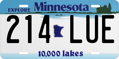 MN license plate 214LUE