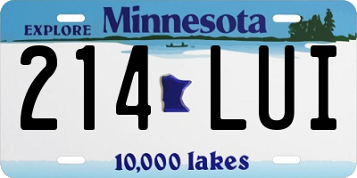 MN license plate 214LUI