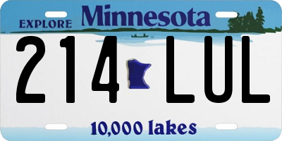 MN license plate 214LUL