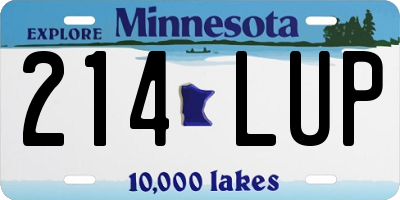 MN license plate 214LUP