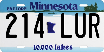 MN license plate 214LUR