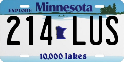 MN license plate 214LUS