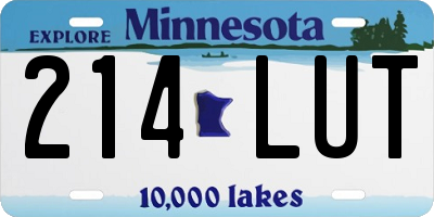 MN license plate 214LUT