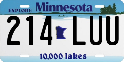 MN license plate 214LUU