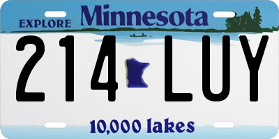 MN license plate 214LUY