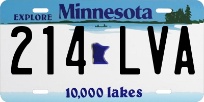 MN license plate 214LVA