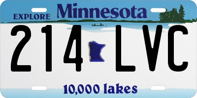 MN license plate 214LVC