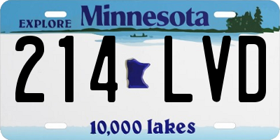 MN license plate 214LVD