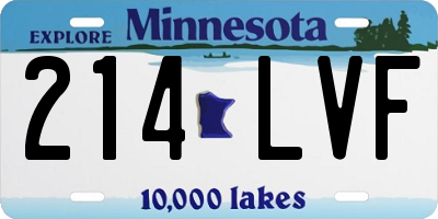 MN license plate 214LVF