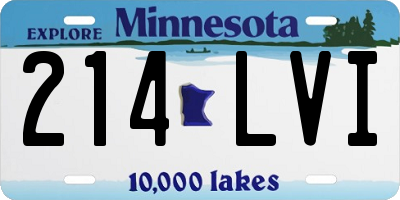 MN license plate 214LVI