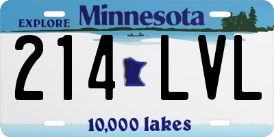MN license plate 214LVL
