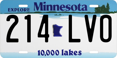 MN license plate 214LVO