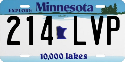 MN license plate 214LVP