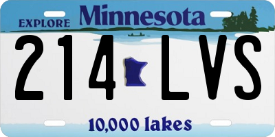 MN license plate 214LVS