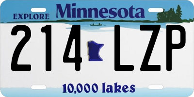 MN license plate 214LZP