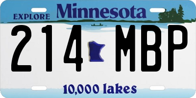 MN license plate 214MBP