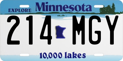 MN license plate 214MGY