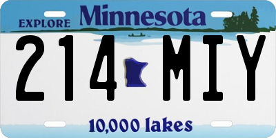 MN license plate 214MIY