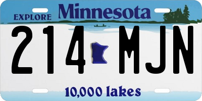 MN license plate 214MJN