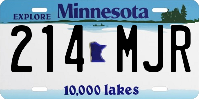 MN license plate 214MJR
