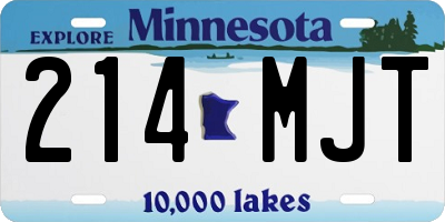 MN license plate 214MJT