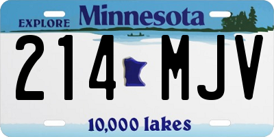 MN license plate 214MJV