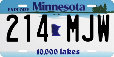 MN license plate 214MJW