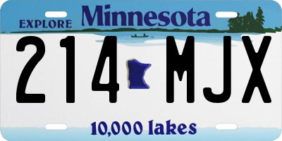 MN license plate 214MJX