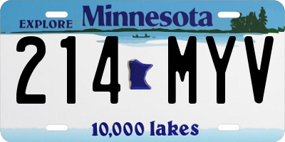 MN license plate 214MYV