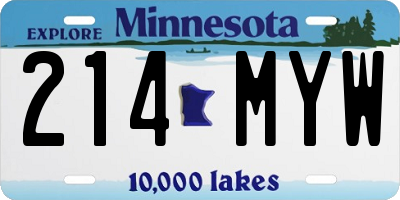 MN license plate 214MYW