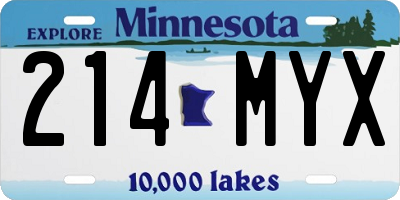 MN license plate 214MYX