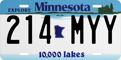 MN license plate 214MYY