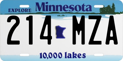 MN license plate 214MZA