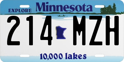 MN license plate 214MZH