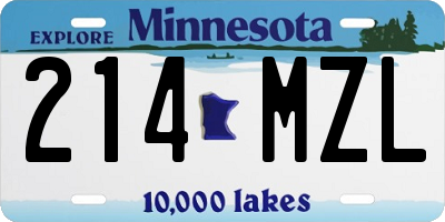 MN license plate 214MZL