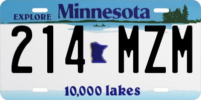 MN license plate 214MZM