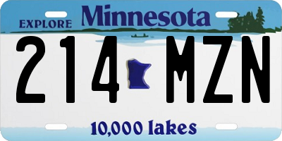 MN license plate 214MZN