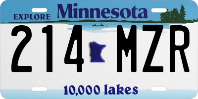 MN license plate 214MZR
