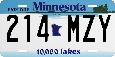 MN license plate 214MZY