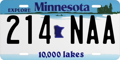 MN license plate 214NAA