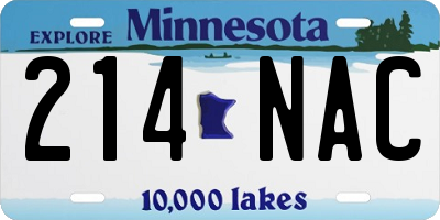 MN license plate 214NAC