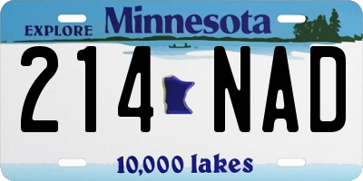 MN license plate 214NAD