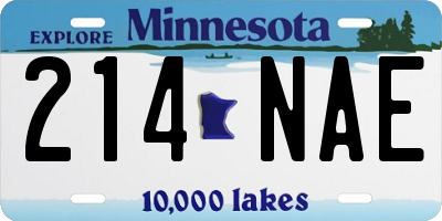 MN license plate 214NAE