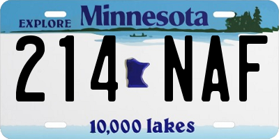 MN license plate 214NAF