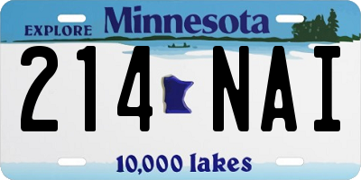 MN license plate 214NAI