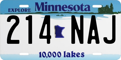 MN license plate 214NAJ