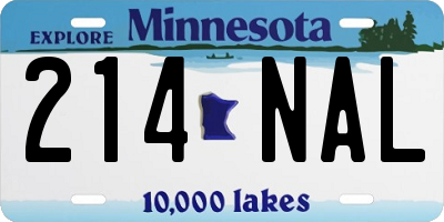 MN license plate 214NAL