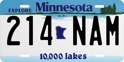 MN license plate 214NAM