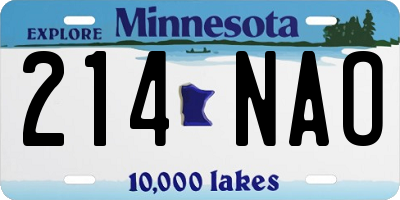 MN license plate 214NAO
